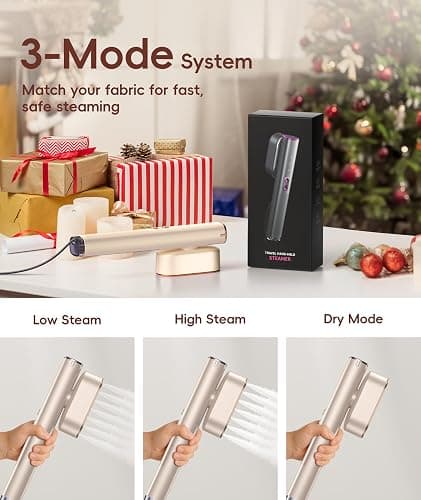 Ilake Travel Steamer for Clothes, 100-240V Dual Voltage Portable Garment Steamer, 1000W Travel Size Handheld Steamer & Iron 2 in 1 for Global & Europe Travel, Business, Home, Rose Gold thumbnail 5