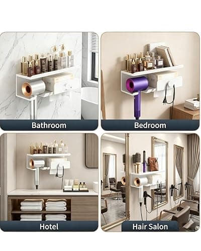 FEWOMAT Wall Mount Hair Tool Organizer & Hair Dryer Rack — Space-Saving Hair Appliance Organizer and Blowdryer Wall Mount for Bathroom thumbnail 7