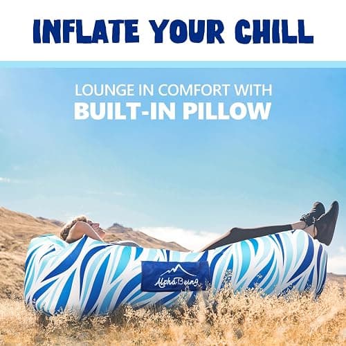 AlphaBeing Inflatable Lounger Beach Chair Accessories, Air Sofa Hammock Inflatable Couch for Camping Backyard Lakeside with Compression Sacks, Ideal Outdoor Gifts for Adults thumbnail 4