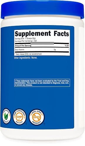 Nutricost Beta Alanine Powder 500 Grams (1.1lbs) - Pure Beta Alanine, Gluten Free & Non-GMO thumbnail 5
