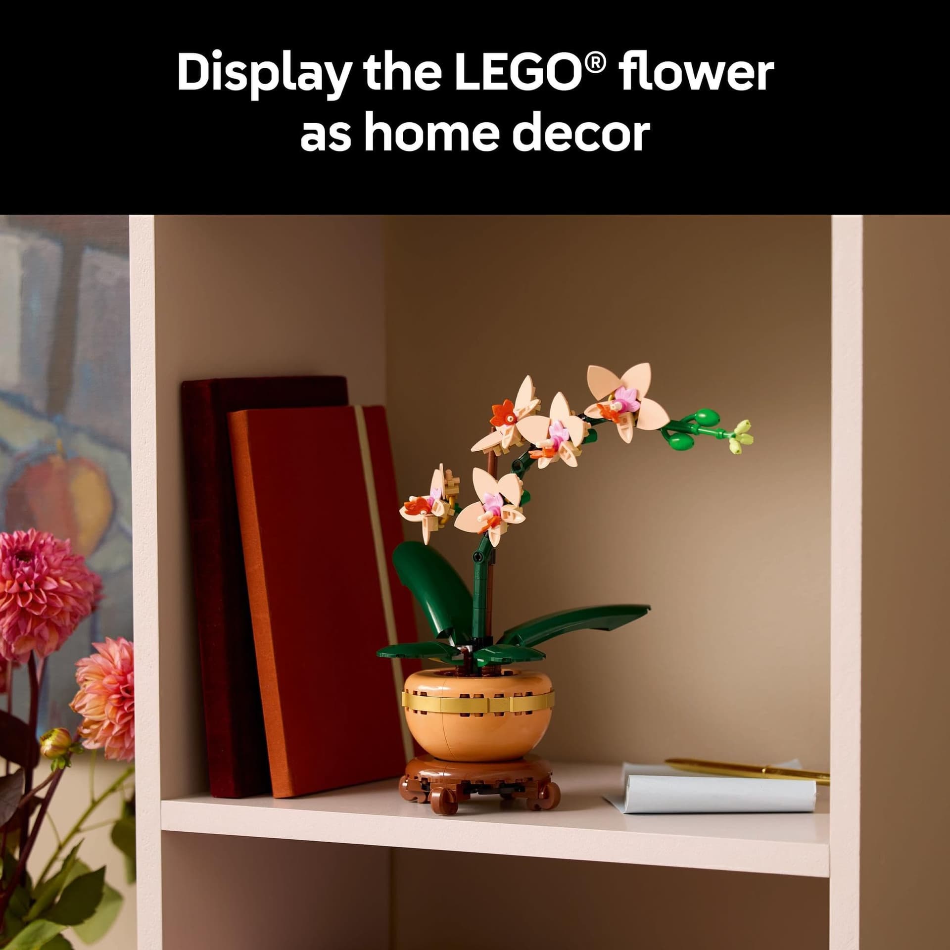 LEGO Botanicals Mini Orchid Artificial Plant Craft Kit for Adults, Model Building Set with Faux Flowers in a Terracotta Style Flowerpot, Office or Home Decor Treat for Women and Men 10343 thumbnail 6