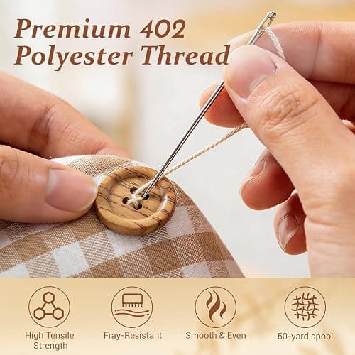 Professional Sewing Kit for Adults, 205PCS Needle and Thread Kit with 36 Spools, Scissors & Case, Mini Sewing Kit & Travel Sewing Kit for Beginners, Emergency Repairs, Sewing Machine Accessories thumbnail 3