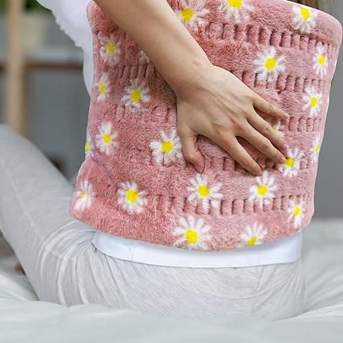 GOQOTOMO Flower Heating Pad for Back Pain Relief- 12" x 24"12 Heat Levels, 8 Timers Stay on, Machine Washable -F1224 - Pink - Pink flower thumbnail 5