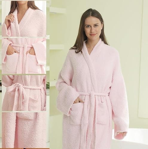 bearberry Cozy Robe Lightweight Soft Plush Bathrobe with Pockets for Women thumbnail 7