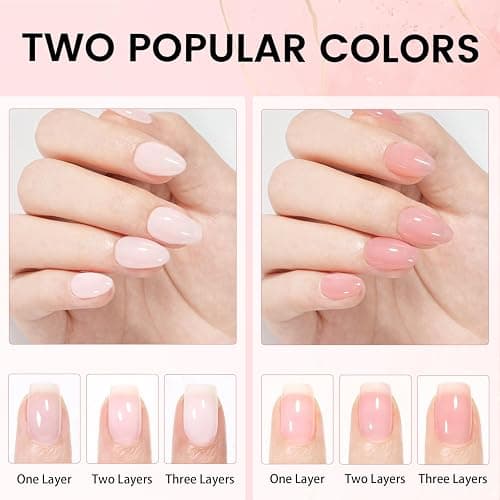 AILLSA Nail Extension Kit Short Almond Nail Tips 240pcs for Starters | 2 In 1 Nail Glue Base Coat and Nail Dehydrator, Nail Extension Kit with Nail Lamp Top Coat for Starters thumbnail 9
