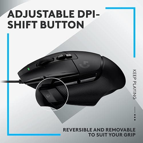 Logitech G502 X Wired Gaming Mouse - LIGHTFORCE Hybrid Optical-Mechanical Primary switches, Hero 25K Gaming Sensor, Compatible with PC - macOS/Windows - Black thumbnail 7