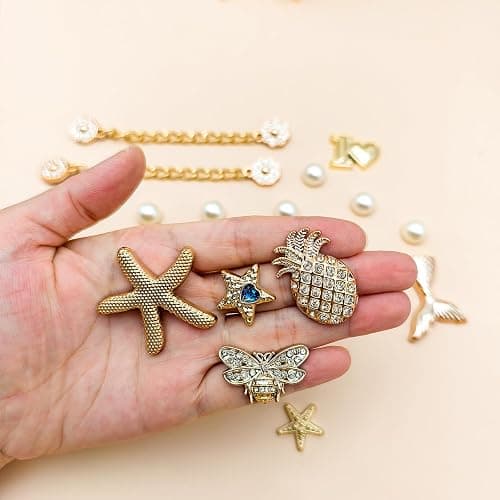 Bling Shoe Charms for Women, Sparkle Rhinestones Shoe Decoration Charms, Girly Shoe Chains for Clog Sandals, DIY Shoe Accessories for Party Favor thumbnail 6