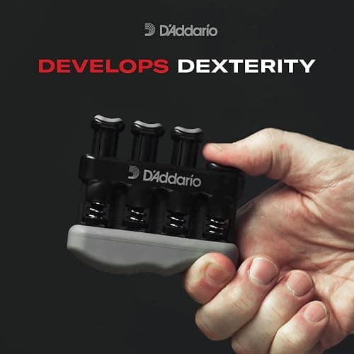 D’Addario Varigrip Hand Exerciser–Improve Dexterity and Strength in Fingers, Hands, Forearms- Adjust Tension Per Finger– Simulated Strings Help Develop Calluses- Comfortable Conditioning thumbnail 5