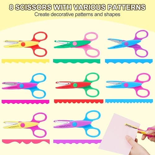UCEC 42 Pack Craft Scissors Decorative Edge, Hole Punch Shapes Craft, Cardstock Paper for DIY Art, Crafts, Scrapbook, Card Making, School Supplies thumbnail 7