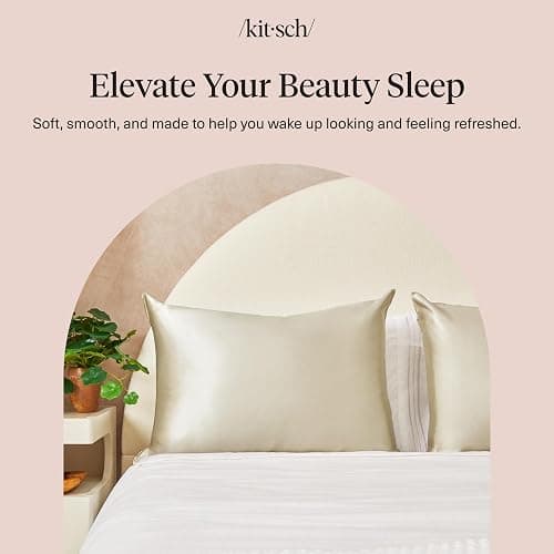 Kitsch Satin Pillowcase with Zipper for Hair & Skin - Softer Than Silk Pillow Cases, Smooth Cooling Satin Pillow Case, Wrinkle-Free, Machine Washable - Pillow Cases Standard Size (19x26) - Sage thumbnail 9