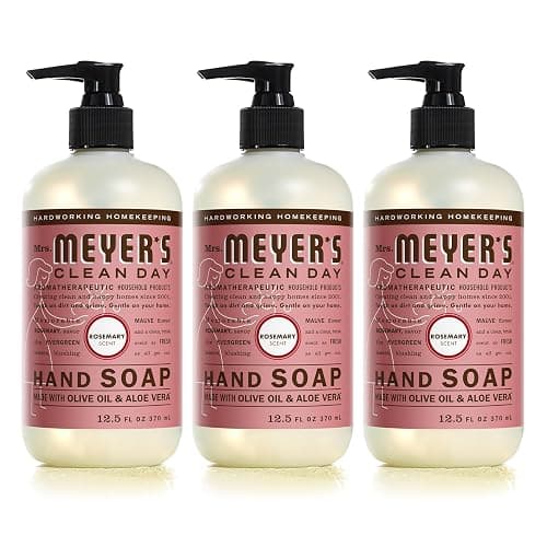 MRS. MEYER'S CLEAN DAY Liquid Hand Soap, Cruelty Free and Biodegradable Formula, Rosemary Scent, 12.5 oz- Pack of 3 - Rosemary - 12.5 Fl Oz (Pack of 3) - Image 1