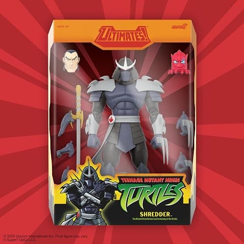 Super7 ULTIMATES! Teenage Mutant Ninja Turtles Shredder - 7" TMNT Action Figure with Accessories - Classic Cartoon Collectibles and Retro Toys thumbnail 6