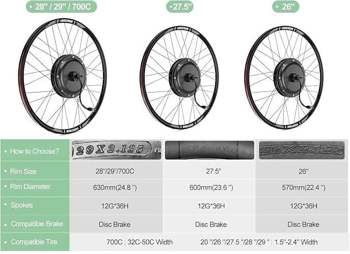 Cyclotricity 2-in-1 48V 1000W Rear Wheel Electric Bike Conversion Kit | Dual-Mode 250W Road-Legal / 1000W Off-Road | Sealed Connectors | 26" 27.5" 28" 29er 700C thumbnail 8