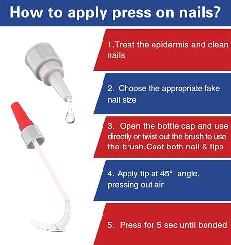 (2-in-1) 20ml Nail Glue with Brush Applicator & Nozzle,Used for Nail Tips,Acrylic Nails and Press on Nails,Built in Brush on,Super Strong,Long Lasting,Waterproof thumbnail 6