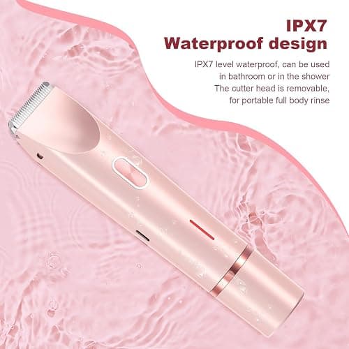 CheckSimple 2025 New Bikini Trimmer for Women,Dermave Bikini Shaver,2-in-1 Electric Razors for Women(Pink) thumbnail 7