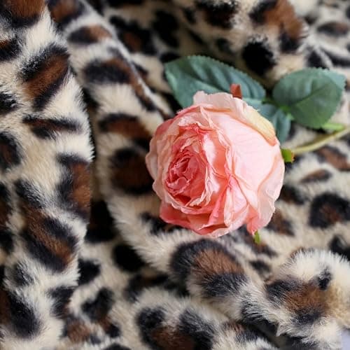 Velboa Super Soft Leopard Blanket Double Layer Bedding Thick Sofa Cover Furry Fuzzy Fax Fur Throw Blanket (Khaki,51 x 63 Inch) thumbnail 3