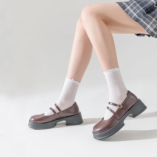 Mcool Mary Women's Ruffle Socks Mesh Casual Lace Cotton Ankle Ultra Thin Frilly Crew Socks for Women 6 Pairs thumbnail 6