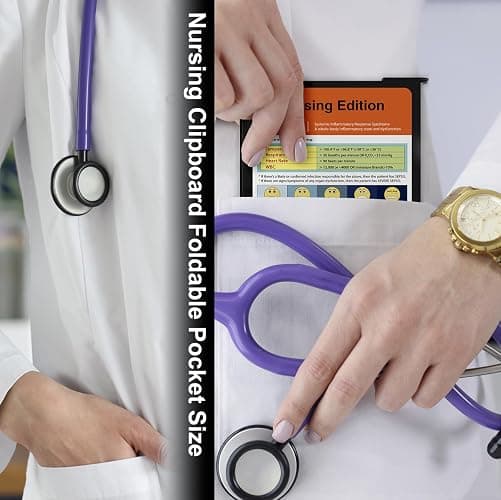 Nursing Clipboard Foldable Pocket Size-Nursing Edition Cheat Sheets Aluminum 3 Layers Foldable Clipboard Nursing Nurse Clipboard Foldable fits in Nurses Doctors(Black) thumbnail 5