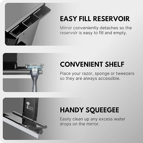 ToiletTree Products Fogless Shower Mirror - Anti-Fog Mirror - Adjustable Shaving Mirror with a Squeegee - Rust-Proof, Impact-Resistance Bathroom Shower Mirror - Tall thumbnail 8