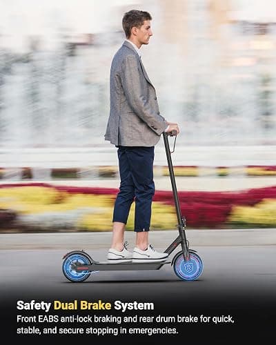 Electric Scooter for Adults & Teens, 350W Motor Up to 16 MPH, 12 Miles Range, 8.5" Honeycomb Tires, APP Control, Foldable E-Scooter with Dual Braking & LED Display, Lightweight Commuting Scooter thumbnail 6