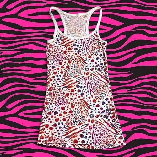 Striped Tank Top Y2k 2000s Leopard Emo Grunge Mcbling Spaghetti Strap Tops Teen Girls Women Cheetah Cami thumbnail 4