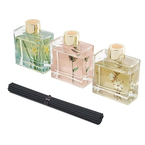 COCORRÍNA Reed Diffuser Set of 3-3 Pack/ 3.04 Fl.oz Diffuser with 24 Sticks Cashmere Vanilla/Sandalwood Rose/Clean Linen Reed Diffuser for Home Bathroom Office Decor thumbnail 4