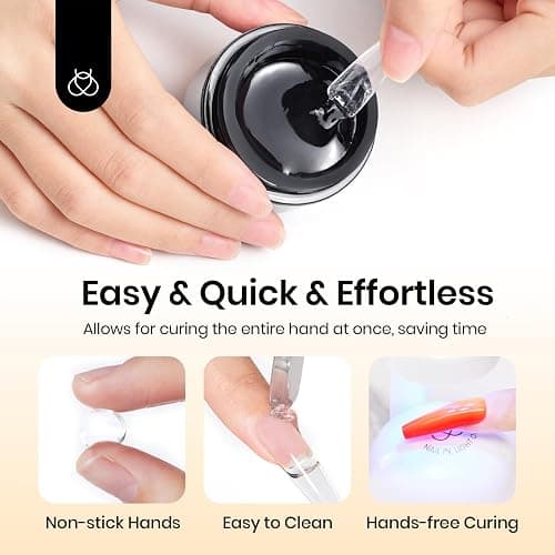 Beetles Solid Nail Glue Gel for False Tips, 15g Strong Adhesion for Press on Acrylic Tips, Clear Hard Gel 3D Sculpting for Christmas Nail Art UV Light Cured thumbnail 3