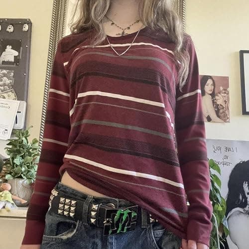 Kodaruber Y2k Grunge Graphic Tees for Women Teen Girls Vintage Goth Aesthetic Baggy Shirts 2000s Emo Tops Fall Clothes thumbnail 2