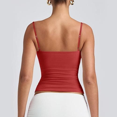 NAZOFCIH 3 Pack Women’s Spaghetti Strap Crop Tank Tops – Fitted Sleeveless Cami with Scoop Neck for Layering, Workout, Casual thumbnail 5