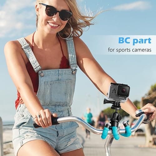 Ubeesize Portable Tripod Stand with Wireless Remote & Clip, Flexible Phone Holder for Video Recording (Blue) thumbnail 4
