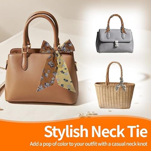 24PCS Fashion Scarves for Women Multifunctional Neck Scarves Purse Scarf Headbands for Bags Hair Accessories thumbnail 5