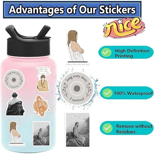 Taylor Swift Lyrics Stickers Pack – 150pcs Aesthetic Vinyl Decals Inspired by Albums & Quotes – Waterproof Stickers for Laptop, Water Bottle, Scrapbook, Phone – Swiftie Merch Gift thumbnail 7
