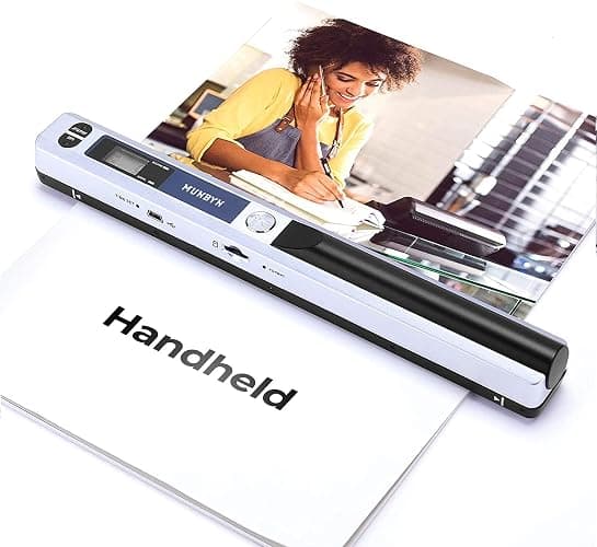 MUNBYN Portable Scanner, Photo Scanner for A4 Documents Pictures Pages Texts in 900 DPI, Flat Scanning, Include 16G SD Card, Wand Document Reader Uploads Images to Computer Via USB Cable, No Driver thumbnail 9