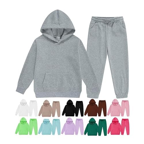 Girls Clothes 2 Piece Fashion Fall Outfits Oversize Pullover Sweatshirt and Sweatpant Sweatsuit Sets with Pockets - Image 1