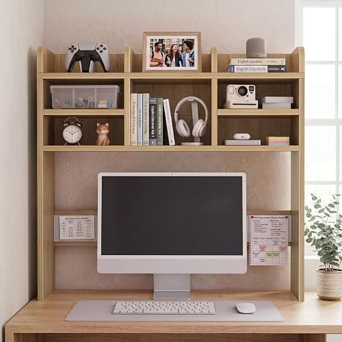 37 Inch Natural Wood Desk Hutch Dorm Top Only With Felt Board For College thumbnail 2
