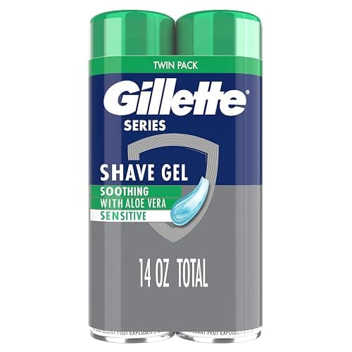 Gillette Series 3X Action Shave Gel, Sensitive Twin Pack, 7 Oz (Pack of 2) - Image 1