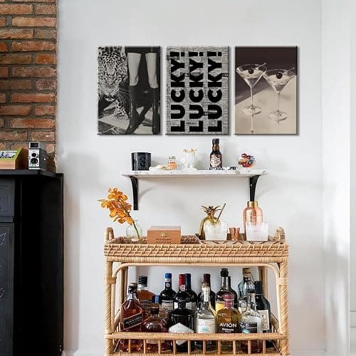 Trendy Leopard Canvas Wall Art Fashion Cheetah Lucky Martini Wall Decor Pictures Funky Vintage Preppy Luxury Aesthetic Posters Prints for Girly Bedroom Apartment Dorm Decoration 12x16in thumbnail 7