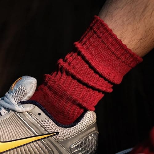 DAUCO 4 Pairs 98% Cotton Socks for Men Women Crew Seamless Fall Slouchy Socks thumbnail 5
