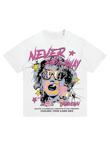 SOLY HUX Men's Graphic Tees Y2K Baggy Shirts Unisex Oversized Tshirts Figure Print 90s Vintage Streetwear Tops - Image 1