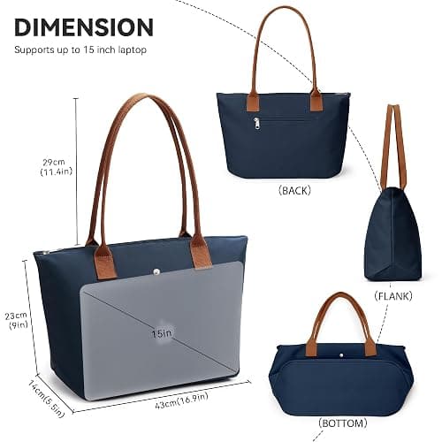 KALIDI Tote Bag for Women Nylon Top-Handle Purse,Shoulder Hobo handBag with Zipper Leisure Foldable Weekend thumbnail 5