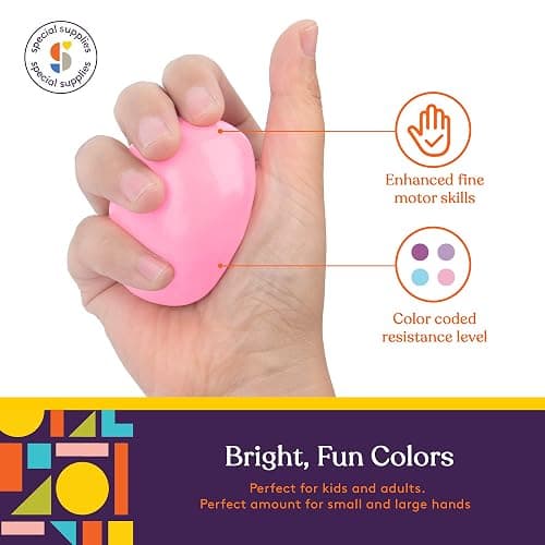 Special Supplies Therapy Putty for Kids and Adults - Resistive Hand Exercise Stress Relief Therapy Putty Kit, Set of 4 Strengths, Three Ounces of Each Putty thumbnail 5