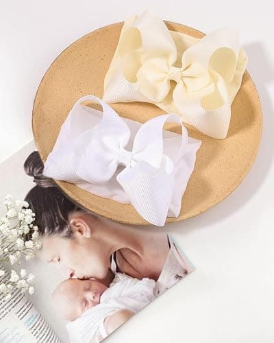 doboi 20pcs Baby Girls Bows Headbands Nylon Hairbands Ribbon Bow Elastic Hair Accessories for Newborns Infants Toddlers and Kids thumbnail 8