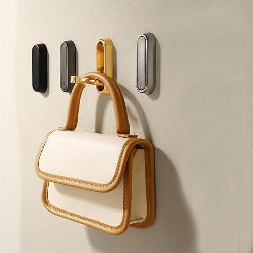 XSGTZMJ 4PCS Foldable Invisible Hook Zinc Alloy Bathroom Wall Hook Retractable for Closet Scarf Hat Robe Key Purse Bag Folding Hooks Minimalist Style (Silver) thumbnail 7