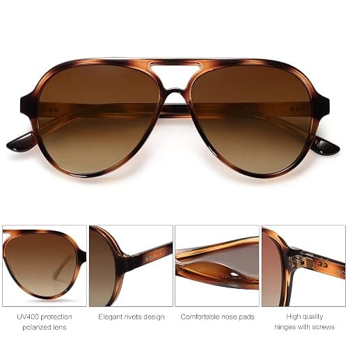 SOJOS Classic Polarized Aviator Sunglasses for Women Men, Retro Trendy Aviators Shades SJ2201 thumbnail 5