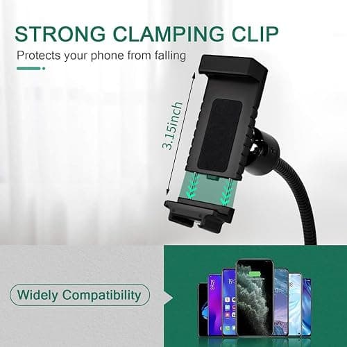 KAVAVO Adjustable Gooseneck Cellphone Holder,Overhead Phone Mount,Table Top Teaching Online Stand for Live Streaming and Online Video and Food Crafting Demo Drawing Sketching Recording. thumbnail 8