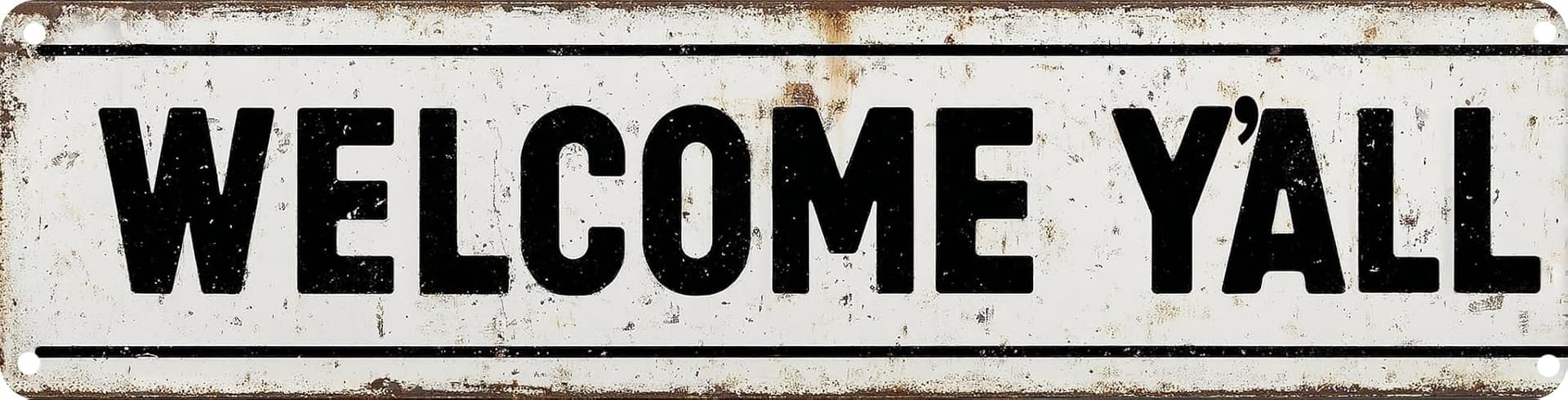 FWBOYSV Welcome Y’All Metal Sign 4x16in Southern Style Plaque for Porch Farmhouse Living Room Wall Home Decor Gift - Image 1