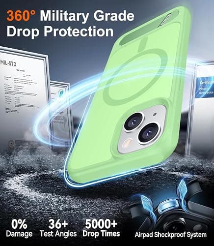 I Phone 14 PLUS light green Temdan Magnetic Compatible with iPhone 15 Plus Case & iPhone 14 Plus Case, [Built-in Invisible Kickstand][Compatible with MagSafe][Military Grade Shockproof] Slim Translucent Matte Phone Case 6.7" thumbnail 5