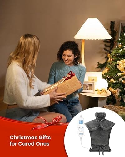 RENPHO Electric Heating Pad for Back, Birthday Christmas Gifts for Women Men Mom Dad Elderly, FSA Eligible Items Only List, Large Heat Pad for Neck Shoulders, 24"x33", ETL Certified, Gray thumbnail 2