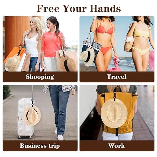 Niveaya Hat Clip for Travel on Bag - 2 Pack, Vacation Beach Cruise Essentials Accessory for Travel Handbag Backpack Luggage thumbnail 4