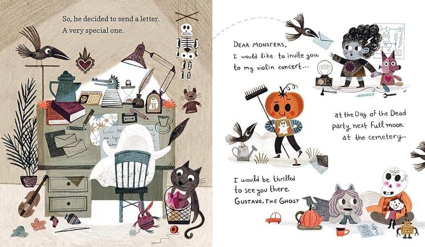 Gustavo, the Shy Ghost: (A Halloween Picture Book Celebrating Friendship, Courage, and Cultural Traditions - For Toddlers, Preschoolers, and 1-2 Graders) (The World of Gustavo) thumbnail 2